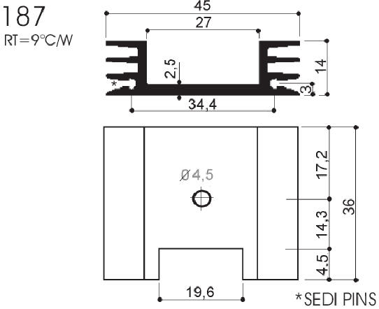 Dissipatori di calore in alluminio per componenti TO-220