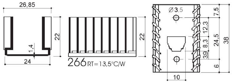 Dissipatori di calore in alluminio per componenti TO-220
