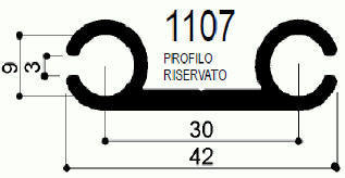 cod. art. FM1107 : profilo in alluminio speciale