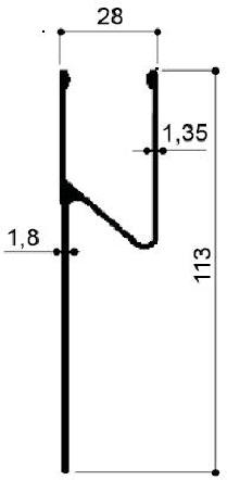 cod. art. 1213 : profilo in alluminio speciale