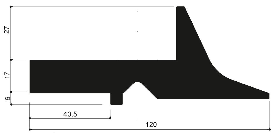 cod. art. FM2120 : porta racle in alluminio per serigrafia o settore tessile