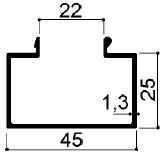cod. art. FM2183 : profilo in alluminio speciale