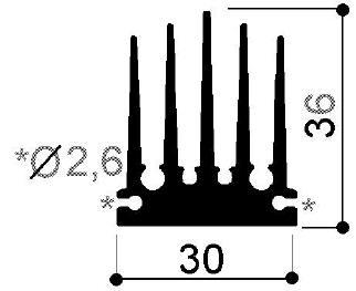 cod. art. FM2202 : Dissipatori di calore in alluminio in barre 