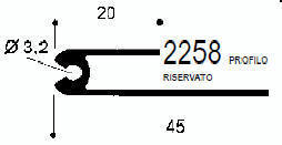 cod. art. FM2258 : profilo in alluminio speciale