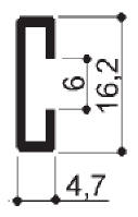 cod. art. FM2321 : profilo in alluminio speciale