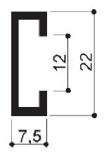 cod. art. FM2350 : profilo in alluminio speciale