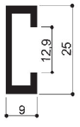 cod. art. FM2351 : profilo in alluminio speciale