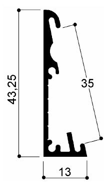 cod. art. FM2355: profilo in alluminio speciale