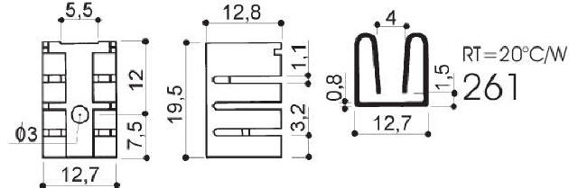 Dissipatori di calore in alluminio per componenti TO-220