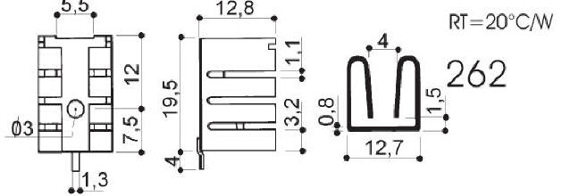 Dissipatori di calore in alluminio per componenti TO-220