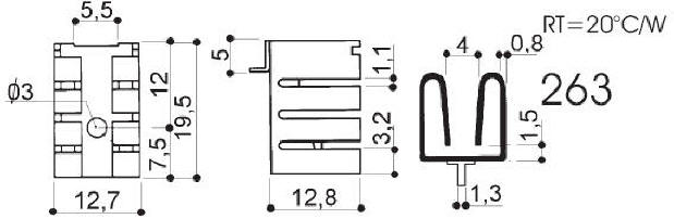 Dissipatori di calore in alluminio per componenti TO-220