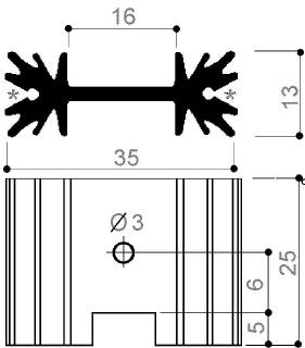 Dissipatori di calore in alluminio per componenti TO-220