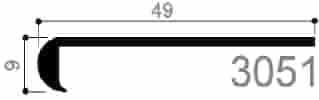 cod. art. FM3051 : profilo in alluminio speciale