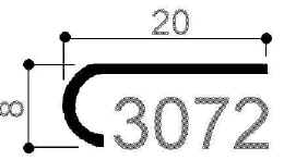 cod. art. FM3072 : profilo in alluminio speciale