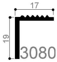 cod. art. FM3080 : profilo in alluminio speciale