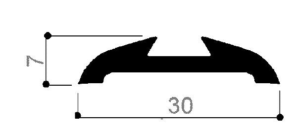 cod. art. FM3098 : profilo in alluminio speciale