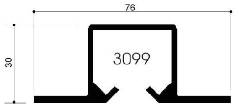 cod. art. FM3099 : profilo in alluminio speciale