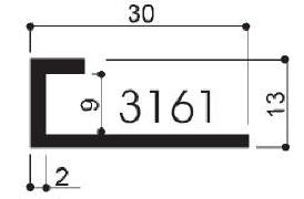 cod. art. FM3161 : profilo in alluminio speciale