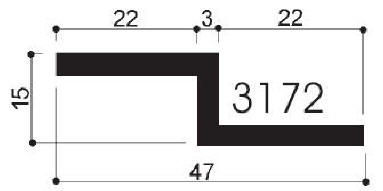 cod. art. FM3172 : profilo in alluminio speciale