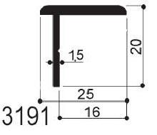 cod. art. FM3191 : profilo in alluminio speciale