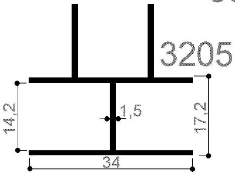 cod. art. FM3205 : profilo in alluminio speciale