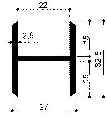 cod. art. FM3210 : profilo in alluminio speciale