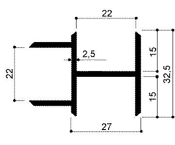 cod. art. FM3211 : profilo in alluminio speciale