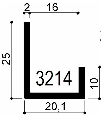 cod. art. FM3214 : profilo in alluminio speciale