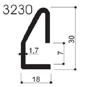 cod. art. FM3230 : profilo in alluminio speciale