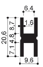 cod. art. FM3231 : profilo in alluminio speciale