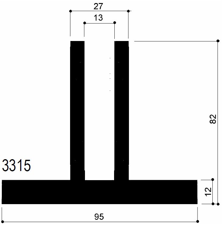 cod. art. FM3315 : profilo in alluminio profili in alluminio per pareti