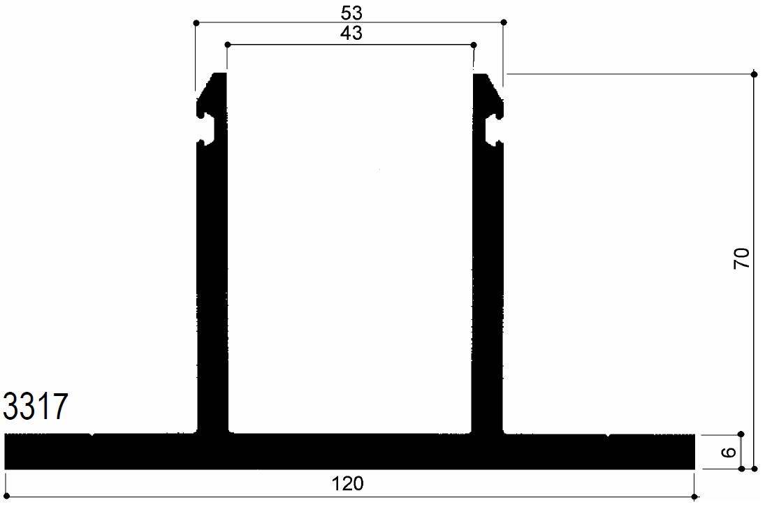 cod. art. FM3317 : profilo in alluminio profili in alluminio per pareti