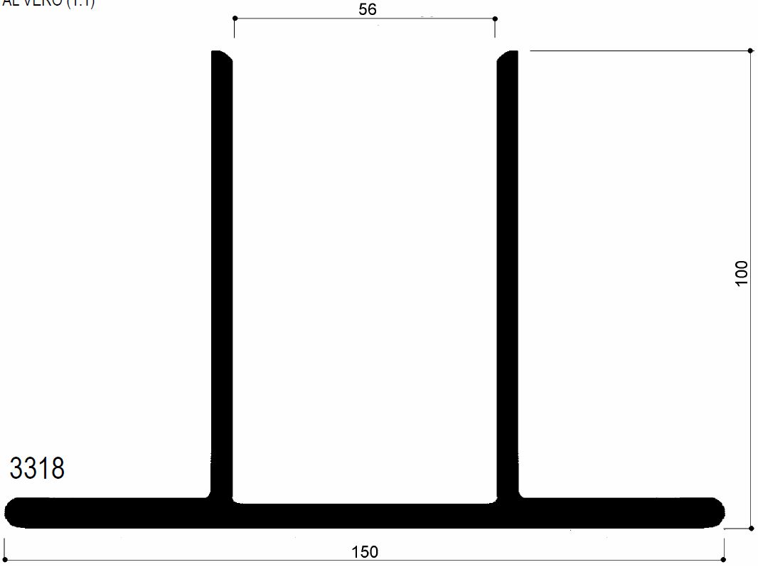 cod. art. FM3318 : profilo in alluminio profili in alluminio per pareti