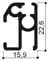 cod. art. FM3342 : profilo in alluminio  per tende da interni