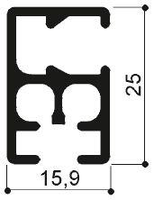 cod. art. FM3343: profilo in alluminio  per tende da interni