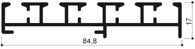 cod. art. FM3346 : profilo in alluminio a 5 scorrevoli