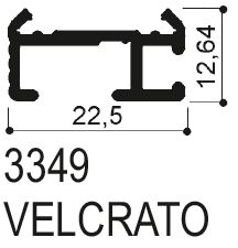 cod. art. FM3349 : profilo in alluminio  per tende da interni