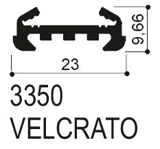 cod. art. FM3350 : profilo in alluminio  per tende da interni