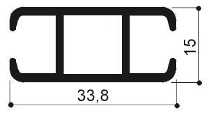 cod. art. FM3354 : profilo in alluminio  per tende da interni