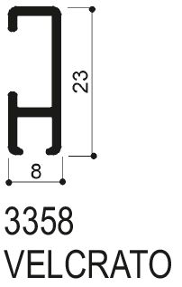 cod. art. FM3358 : profilo in alluminio  per tende da interni