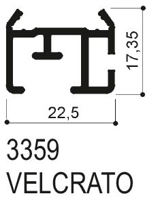 cod. art. FM3359 : profilo in alluminio  per tende da interni