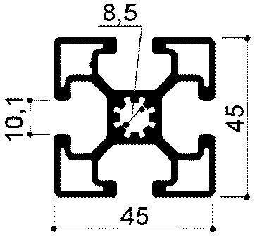 profilo in alluminio modulare cod 360