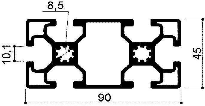 profilo in alluminio modulare cod 361