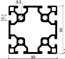 profilo in alluminio modulare cod 362