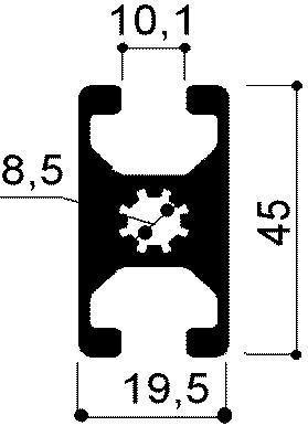 profilo in alluminio modulare cod 363