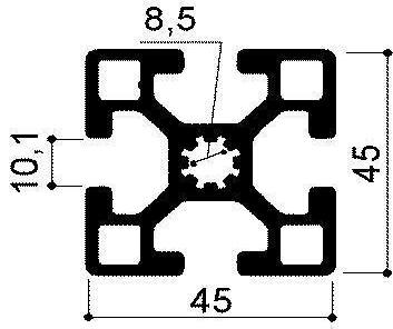 profilo in alluminio modulare cod 364