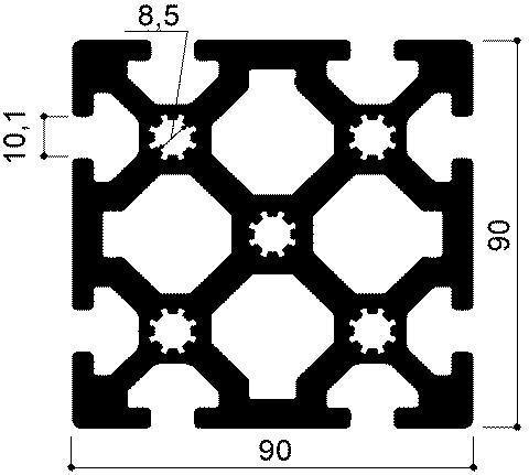 profilo in alluminio modulare cod 366