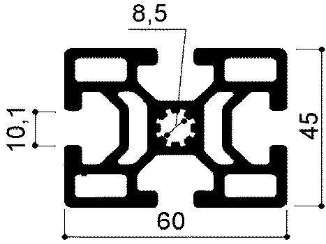 profilo in alluminio modulare cod 367