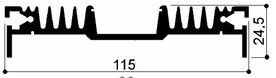 cod. art. FM440 : Dissipatori di calore in alluminio in barre 