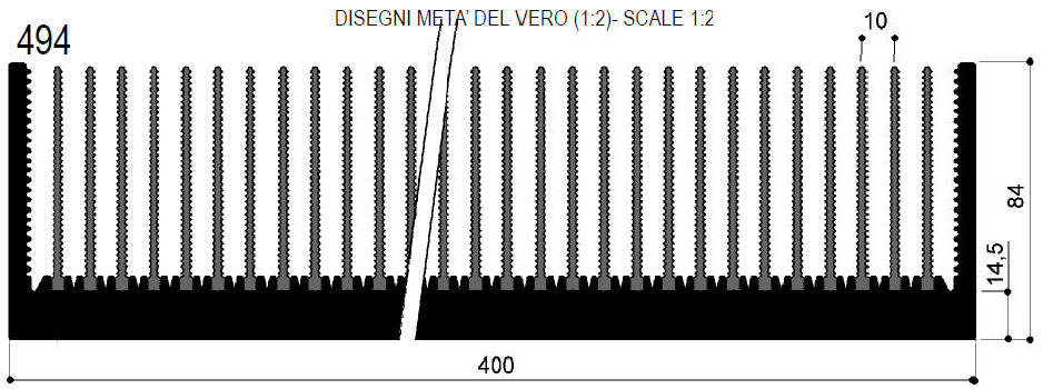 cod. art. FM494 : Dissipatori di calore in alluminio in barre 